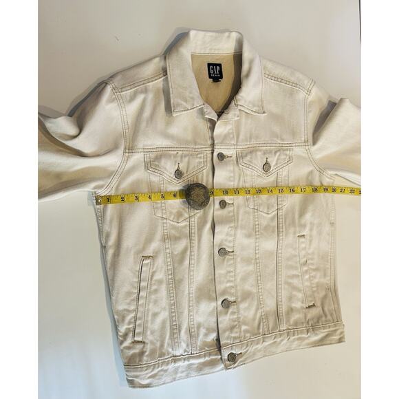 Gap Unisex Jean Jacket Cream Denim Icon Small 1990’s Vintage Y2K Casual Designer - Picture 7 of 8